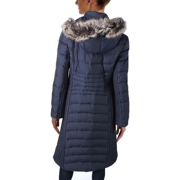 anne klein down coat with faux fur