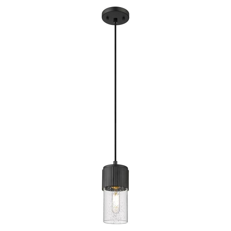 Innovations Lighting Downtown Urban - Bolivar - 1 Light 5 inch" Cord Hung Pendant with 7" Shade - Seedy Shade/Matte Black