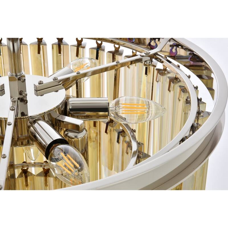 Royce Edge 9-Light Polished Nickel Chandelier