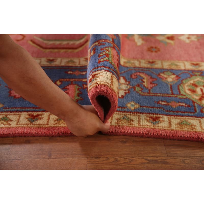 Transitional Floral Oushak Area Rug Handmade Wool Carpet - 8'11"x 11'11"