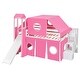 preview thumbnail 25 of 26, Twin/Full House Loft Bed with Slide and Tent, Wood Playhouse Loft Bed Bed Frame with Slide, Tower and Ladders for Boys & Girls