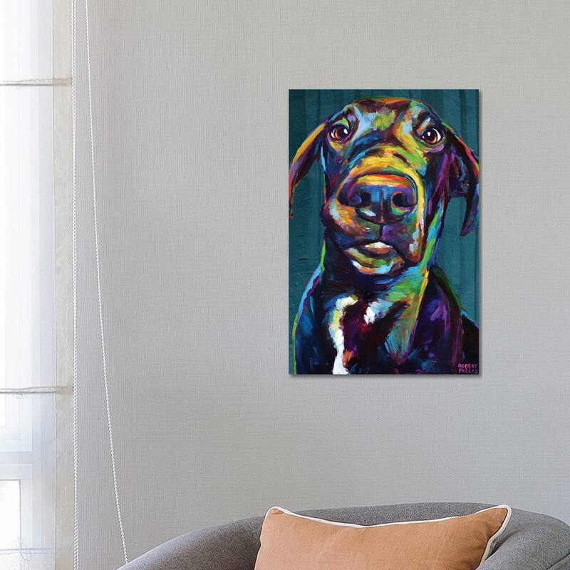 iCanvas "Great Dane On Blue" by Robert Phelps Canvas Print - 26x18x1.5