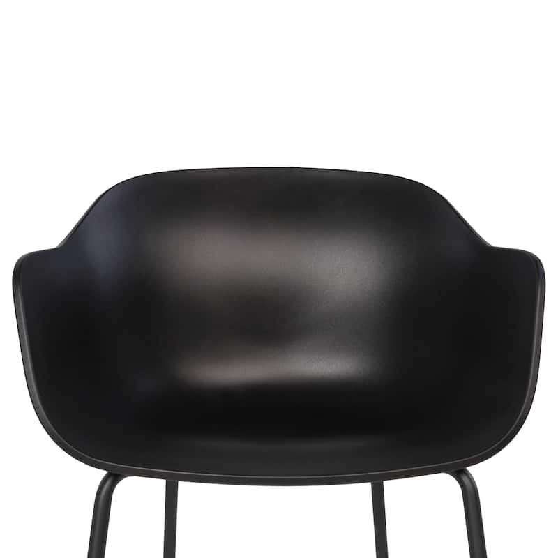 Furnish Theory Curve-K ML Indoor/Outdoor Dining Armchairs Arm Chairs w Polypropylene Shell & Powder-Coated Steel Legs (Set of 2)