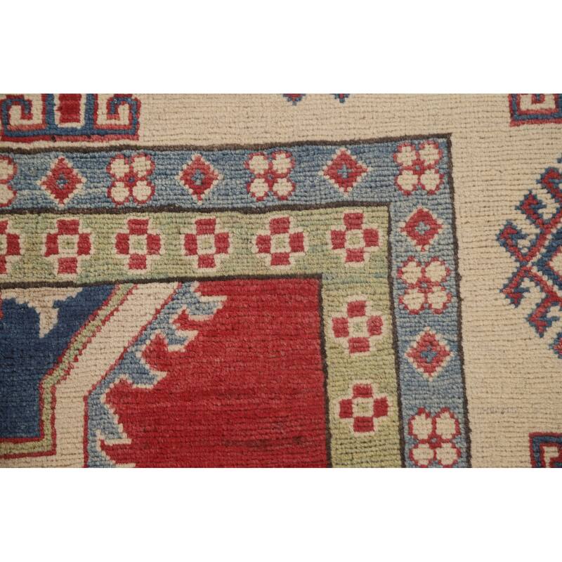 Red Kazak Rug Hand-Knotted Oriental Wool Carpet - 8'2"x 12'2"