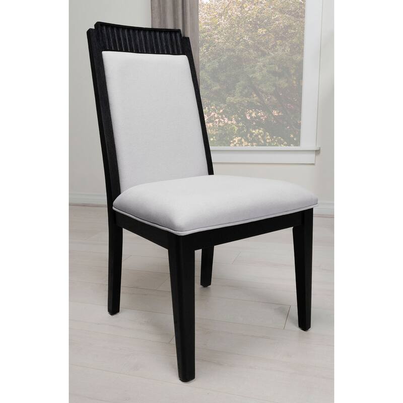 Brookmead Ivory and Black Wood Dining Side Chair (Set of 2)