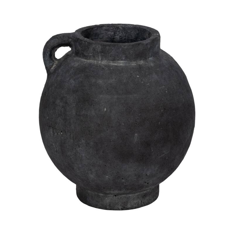 Handcrafted Terracotta Pottery Round Vase Modern Visual Interest