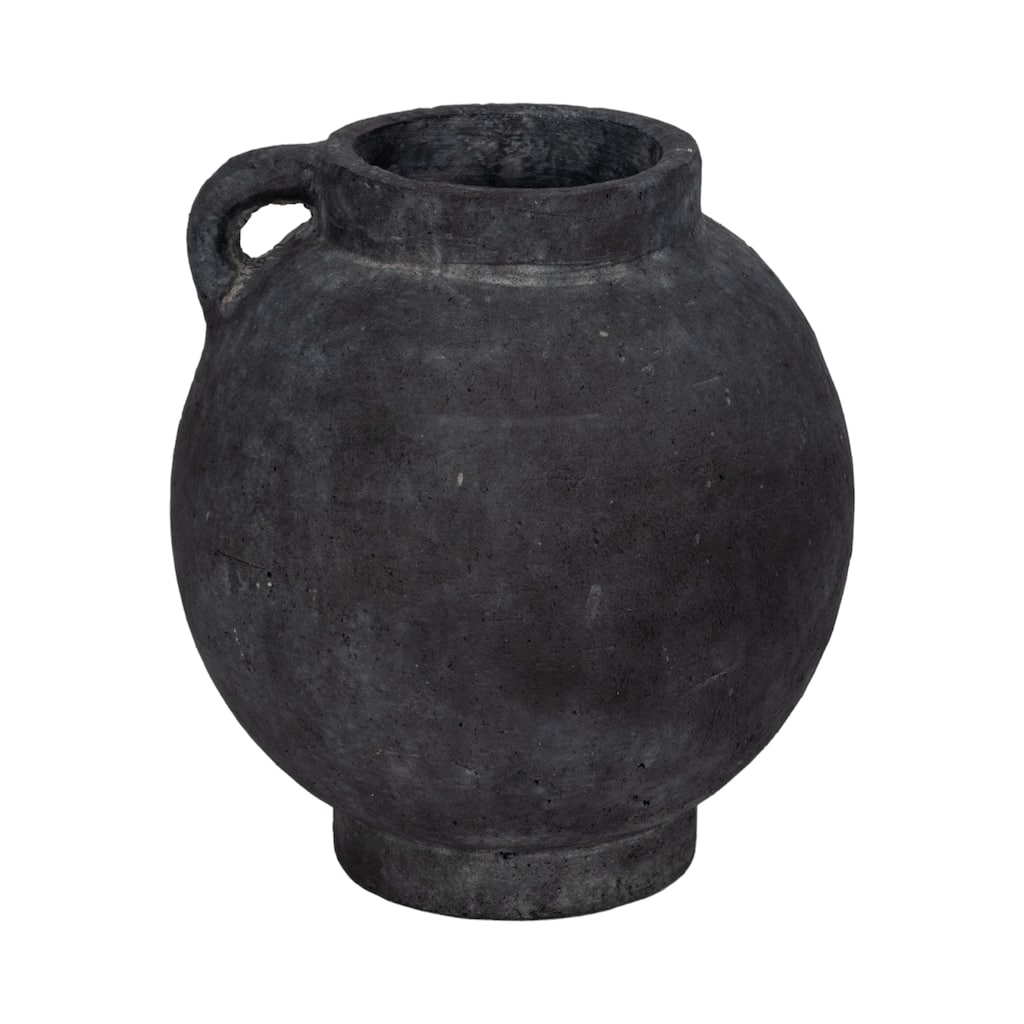 Handcrafted Terracotta Pottery Round Vase Modern Visual Interest