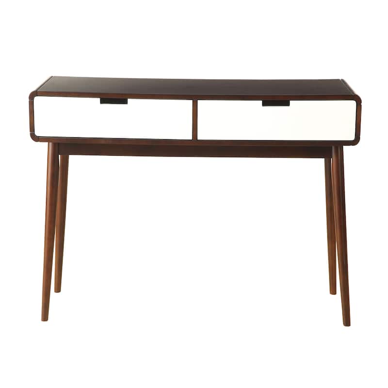 Vyara Espresso and White 2-drawer Sofa Table