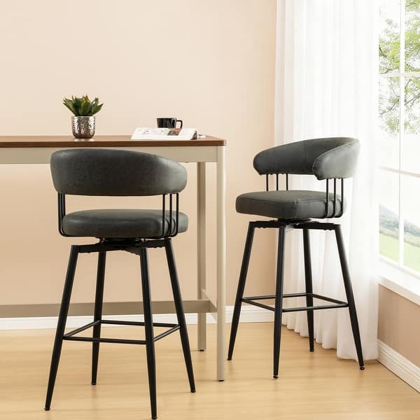 slide 2 of 44, Glitzhome 26 or 31 Inches Modern Upholstered Swivel Counter Height Bar Stools
