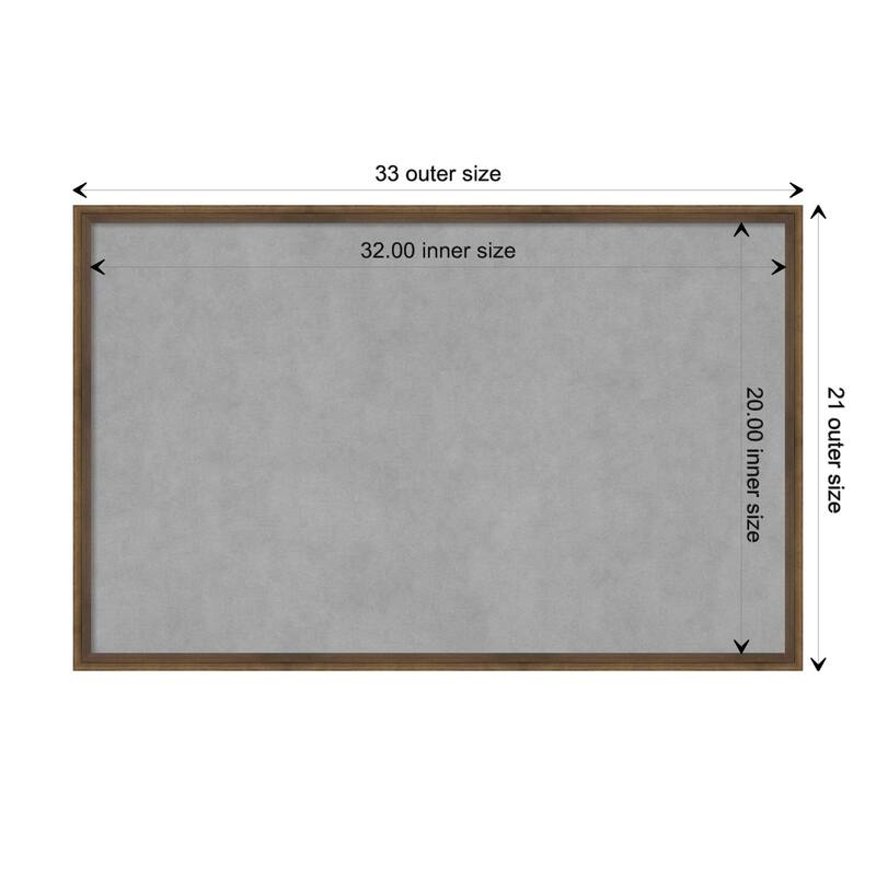Amanti Art Lucie Light Bronze Framed Magnetic Board - Board Size 32x20