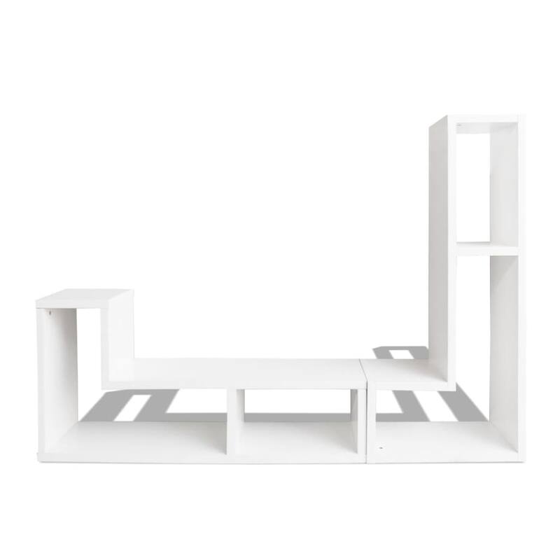 vidaXL TV Stand White MDF and Engineered Wood Modular TV Stand - 15.7 x 43.3 x 18.5 in