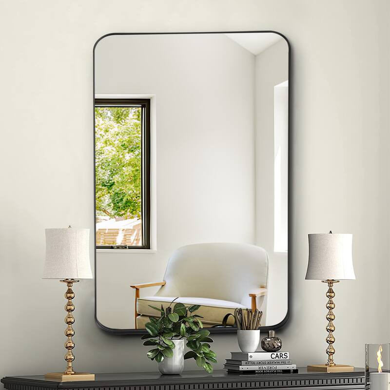 Modern Deep Rectangle Round Corner Wall Mirrors for Bathroom Mirror