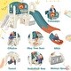 preview thumbnail 3 of 6, 7-in-1 Kids Slide Playset Climbing Crawling Playhouse With Slide Basketball Hoop Ring Toss Tunnel For Boys Girls Birthday - Red