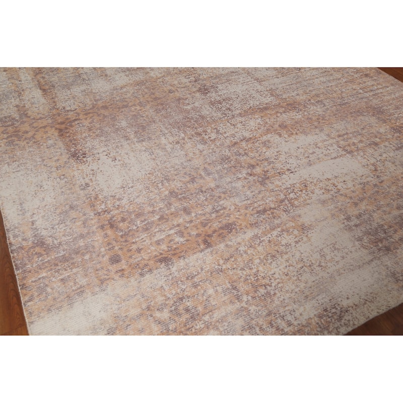Abstract Indian Area Rug Handmade Wool Carpet - 7'9"x 10'0"