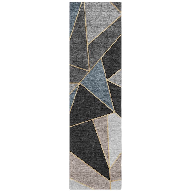 Machine Washable Indoor/ Outdoor Chantille Contemporary Mosaic Rug