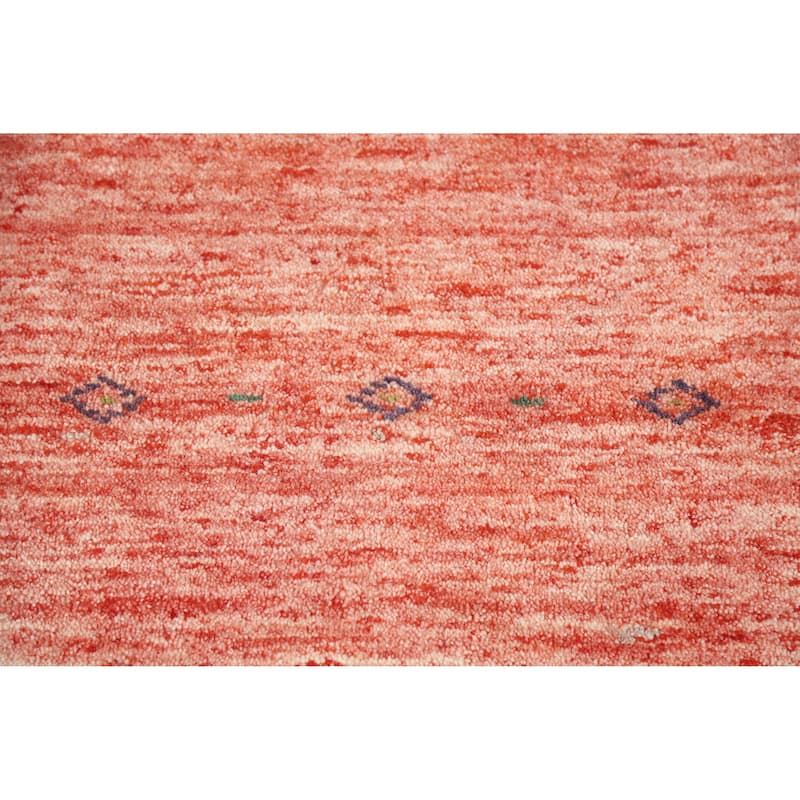 Gabbeh Indian Rug Handmade Bedroom Orange Wool Carpet - 3'9" x 5'8"