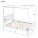 preview thumbnail 5 of 7, Queen Size Canopy Platform Bed with Headboard and Footboard,Slat Support Leg,White