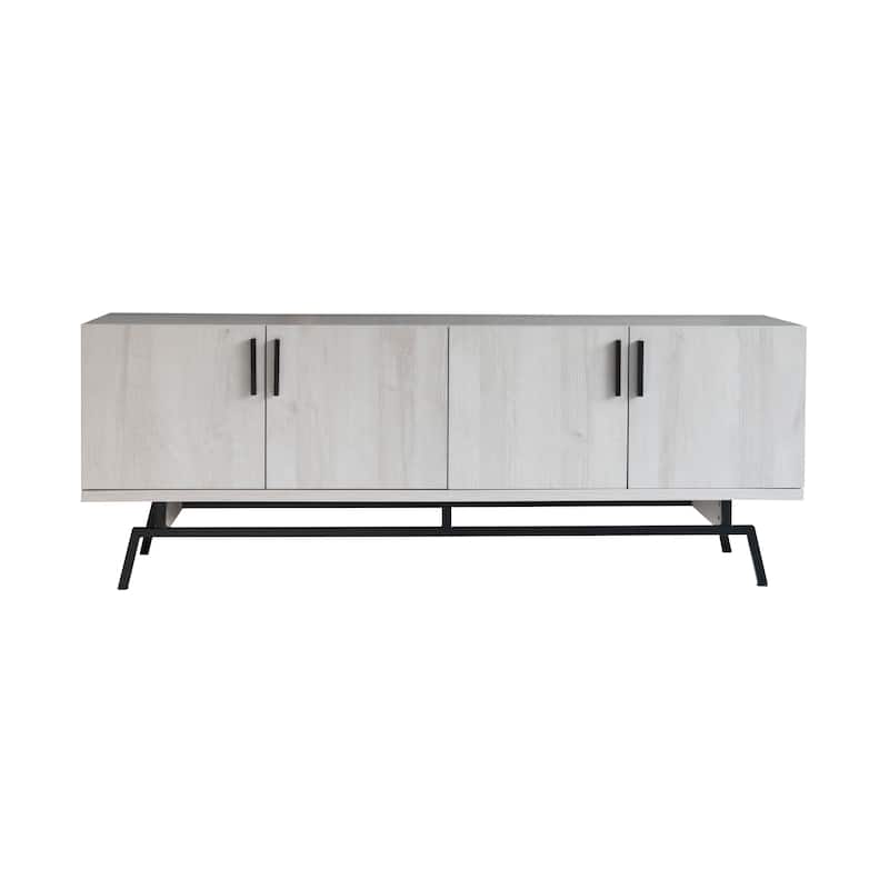 Adela Modern 60-inch Metal Base 4-Door Cabinet TV Stand