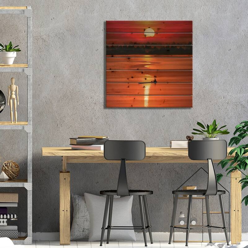 Rowling Alone Print On Wood by Sarawut Intarob - Multi-Color