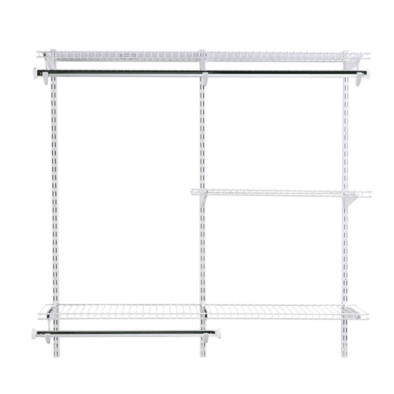 Rubbermaid Configurations 4 to 8 Ft Custom Closet Organizer Kit, White (2 Pack) - 70