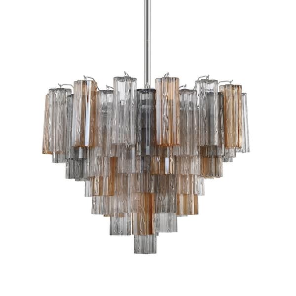 slide 2 of 11, Crystorama Lighting Group ADD-312-AU Addis 12 Light 27" Wide Waterfall Polished Chrome