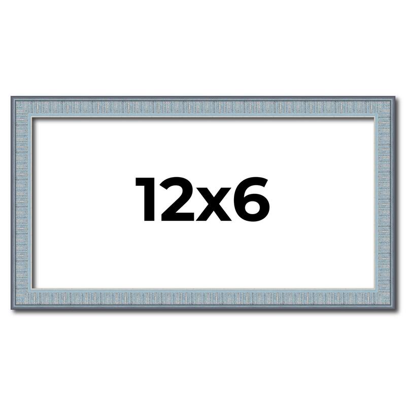 12x6 Frame Rustic Sky Blue Solid Wood Picture Frame | 0.75 Inch