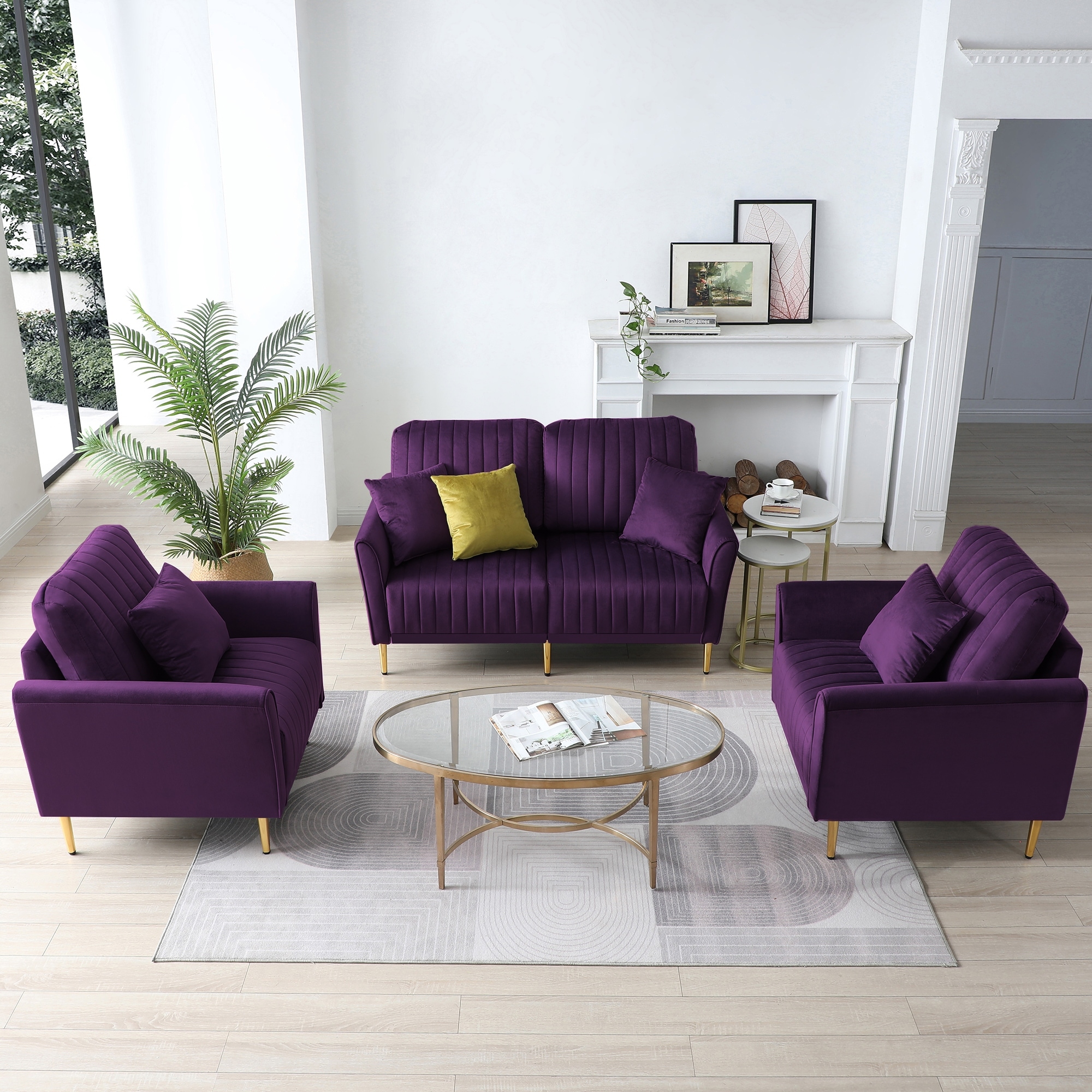 Small couch best sale and chair set
