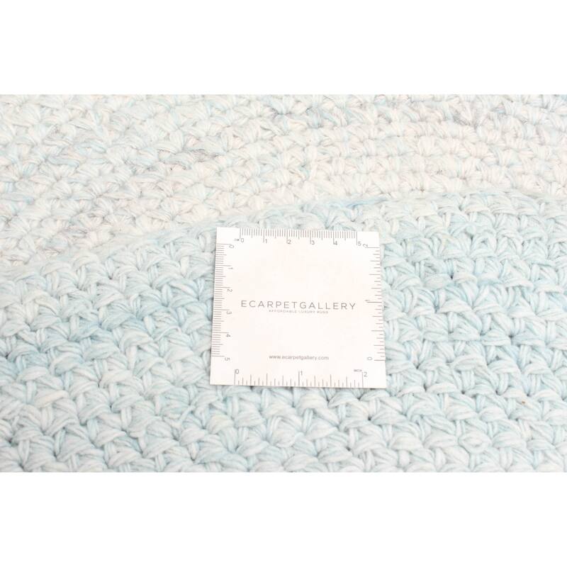 ECARPETGALLERY Braid weave Sienna Ivory Wool Rug - 4'0 x 4'0