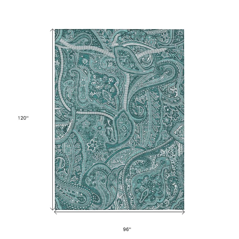 HomeRoots Paisley Traditional Rectangle Outdoor Rug