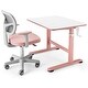preview thumbnail 3 of 16, Costway Height Adjustable School Table and Desk Chair Set for Kids - See Details Pink