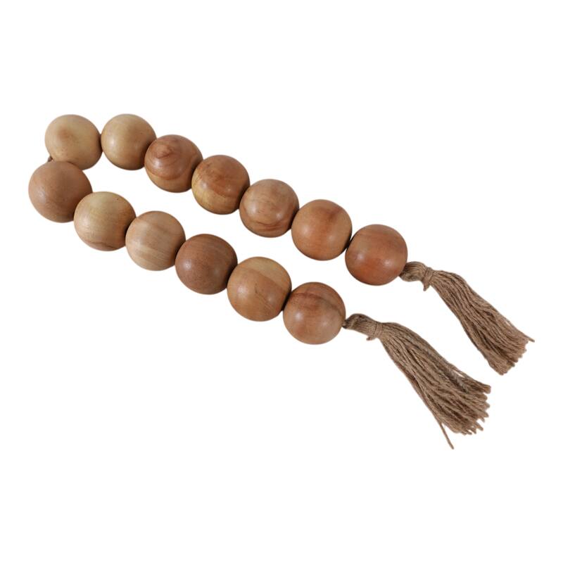 Mango Wood Jute Tassel Beaded Garland - 32"