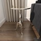 preview thumbnail 11 of 20, Silver Aluminum Metal Small Turned Accent Table with Scroll Legs