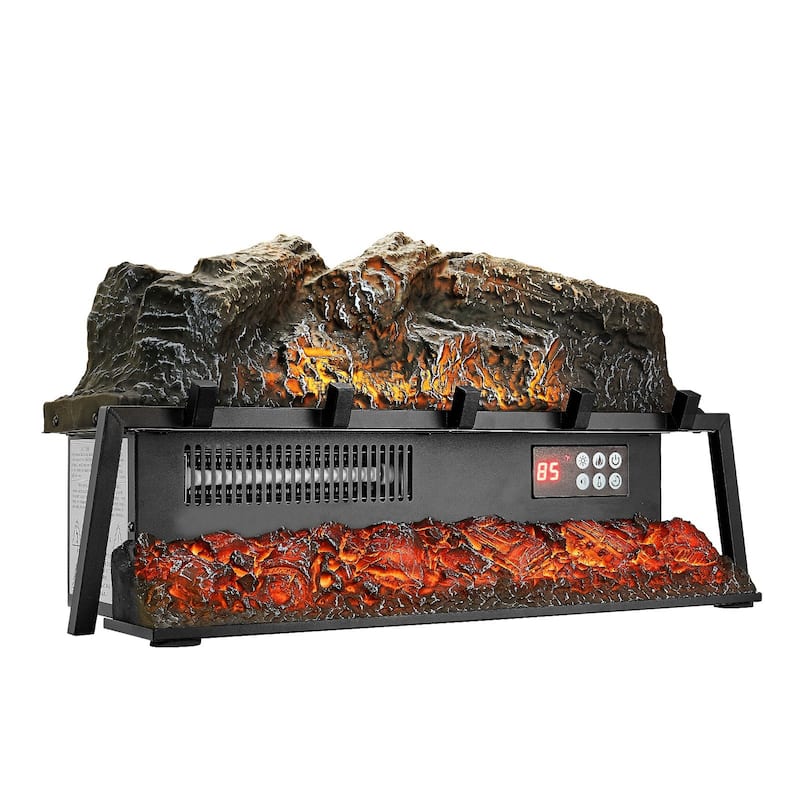 1500W Electric Log Heater with Timer and Remote Adjustable Brightness
