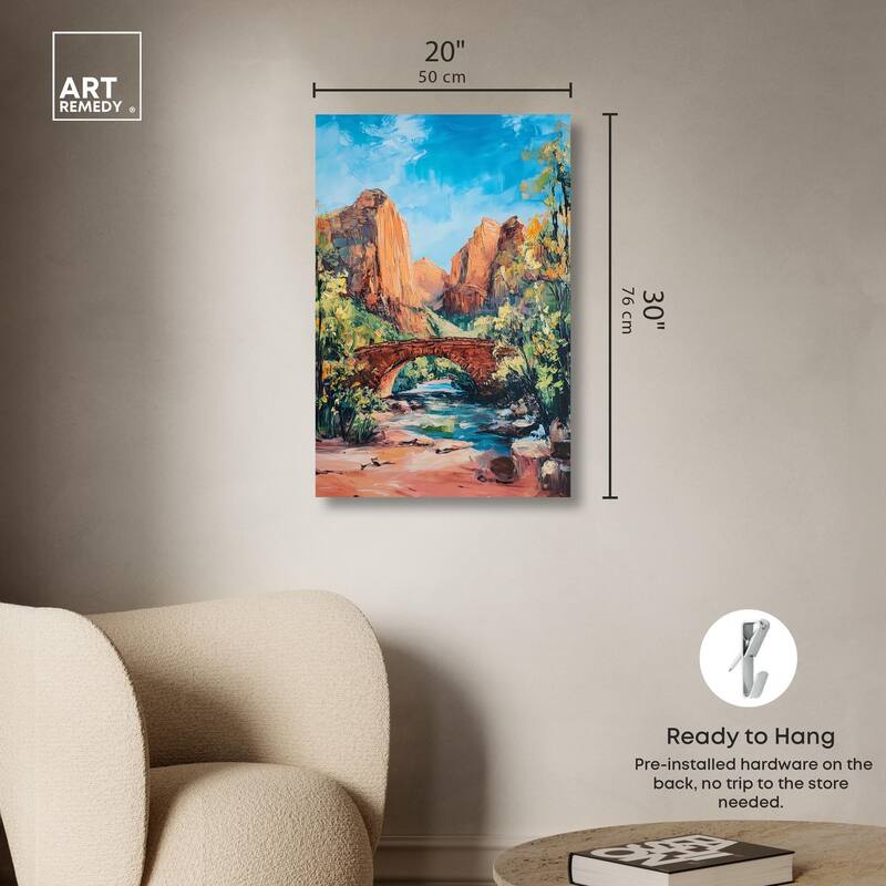 Bridge in Time Canvas by Art Remedy, Gallery Wrapped