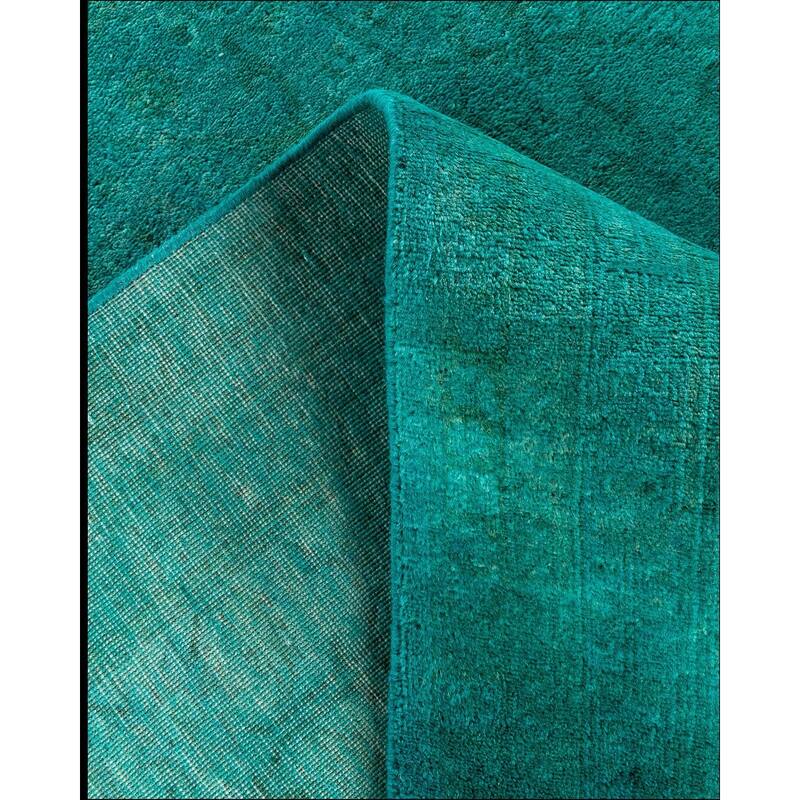 Fine Vibrance One-of-a-Kind Hand-Knotted Area Rug - Green, 6' 1" x 9' 3" - 6' 1" x 9' 3"