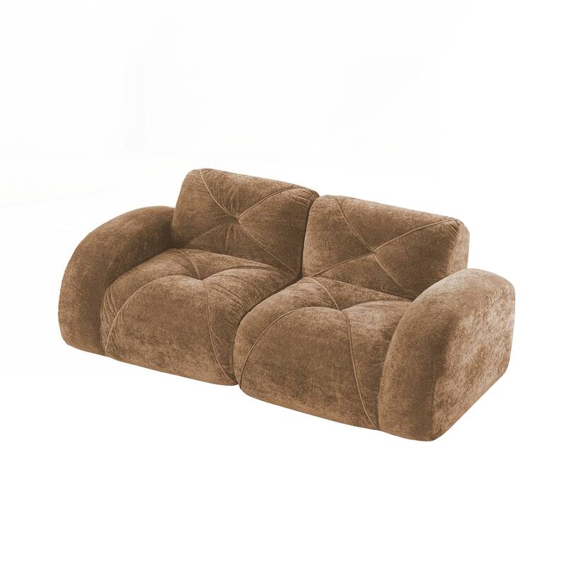 Sofa Couches With boneless Sofa,Soft Velvet Fabric,Bottom Anti-Slip Design