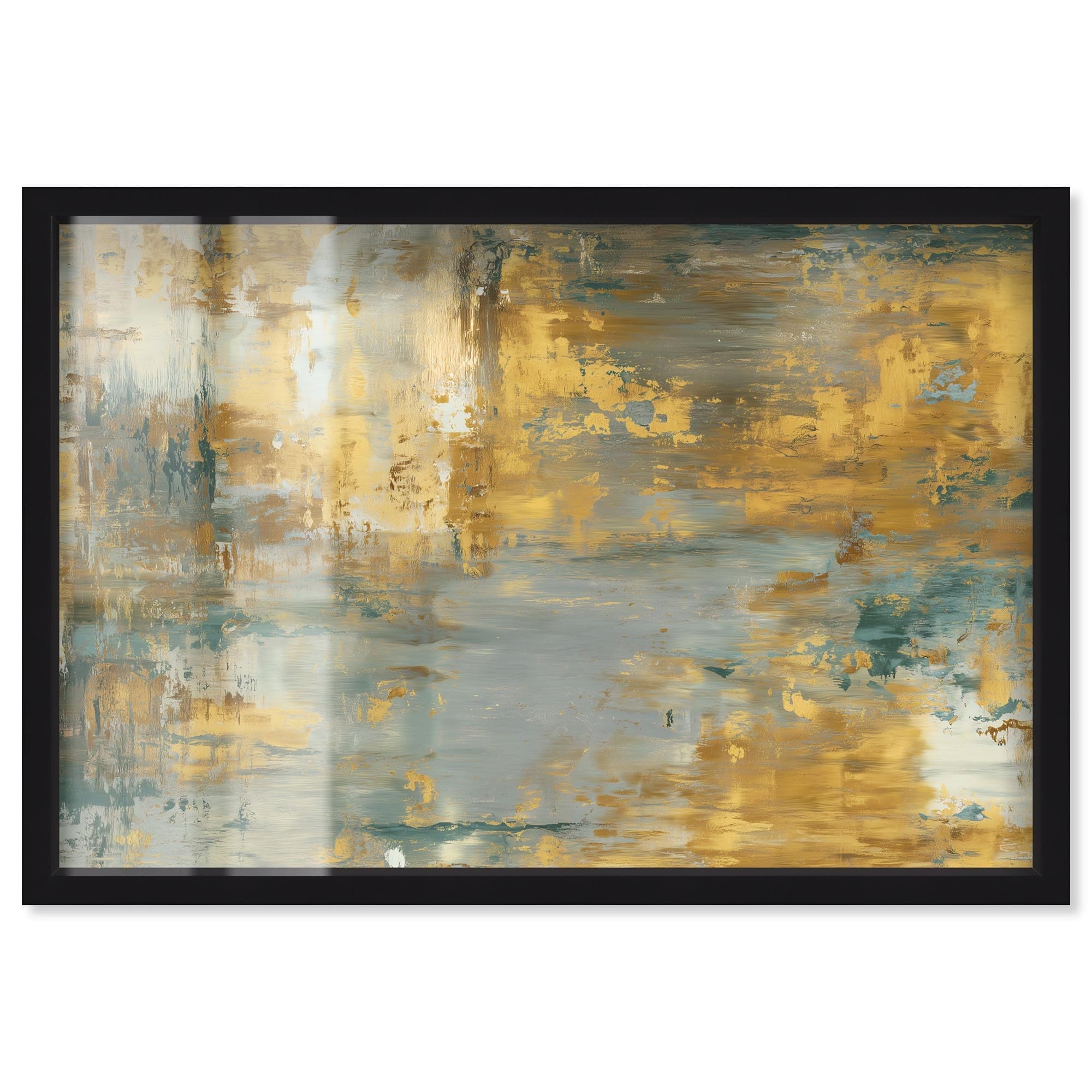 Rustic Glamour I Golden Decor Shadowbox Print by Art Remedy