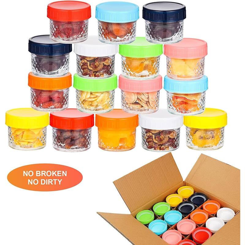 16 Pack Small Mason Jars with Lids 4oz Glass Canning Jars