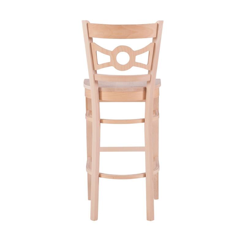 Linon Talyn Unfinished Solid Wood Farmhouse Barstool (Set of 2)