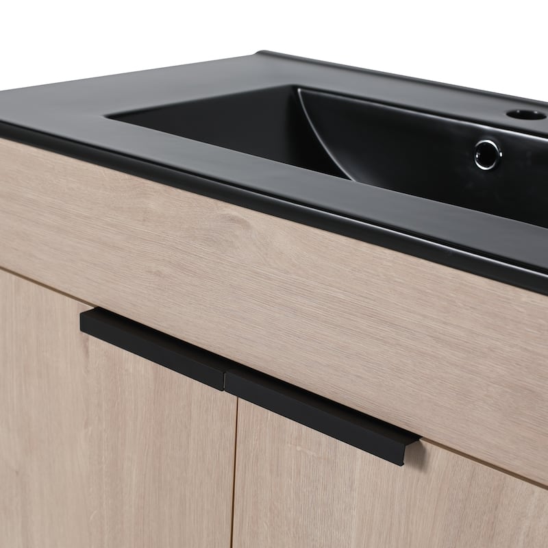 BNK 24/30/36 inch Freestanding Single Sink Bathroom Vanity with Soft Close Door and 1 adjustable shelf