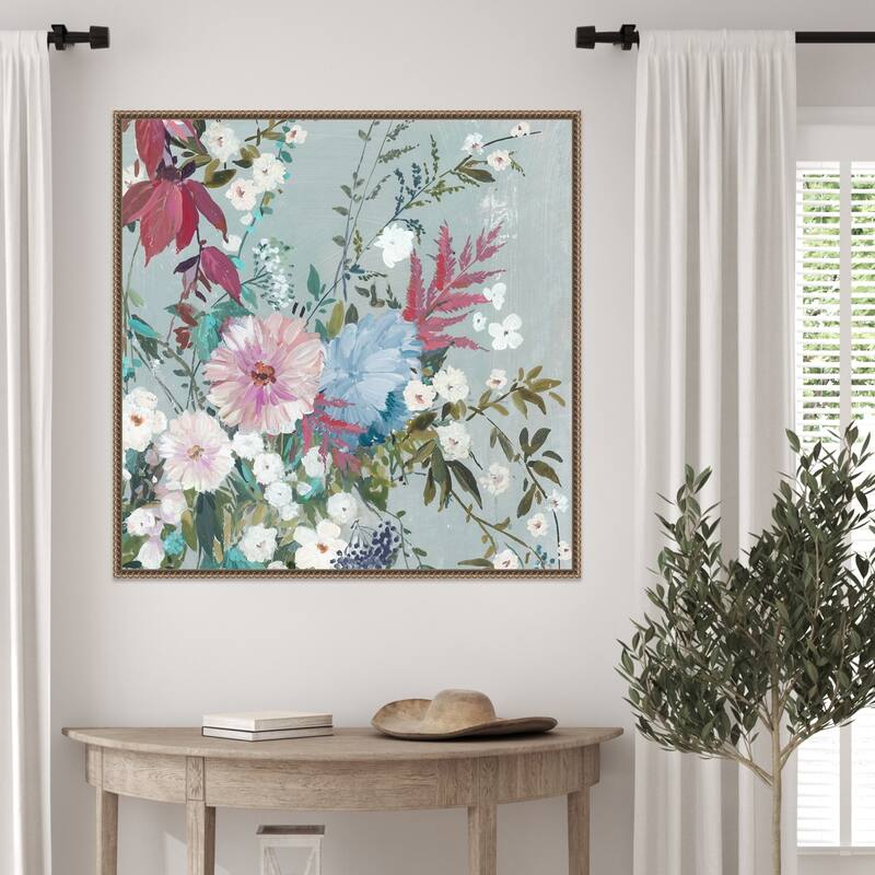 Floral Symphony in Soft Hues by PI Studio Framed Canvas Wall Art Print