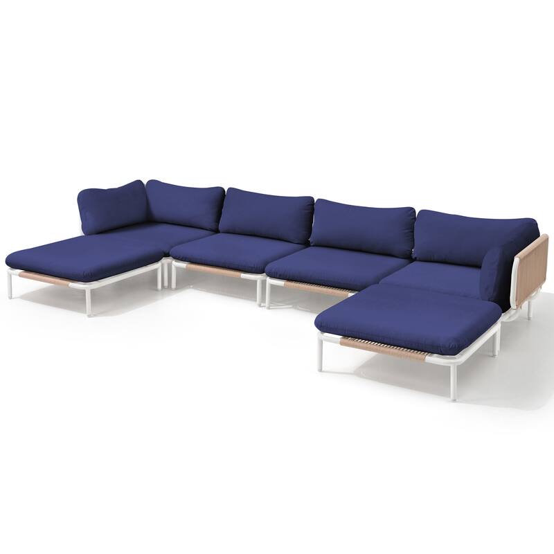 Outdoor Cushioned Sectional Sofa Chat Set Patio Furniture Conversation Set, Free Combination