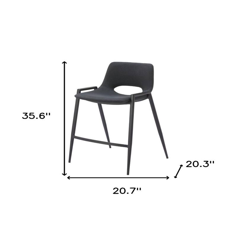 Set of 2 Faux Leather Low Back Chairs with Steel Frame and Footrest
