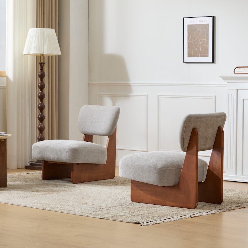 Modern Lounge Chair with Polyester Upholstery (Set of 2)