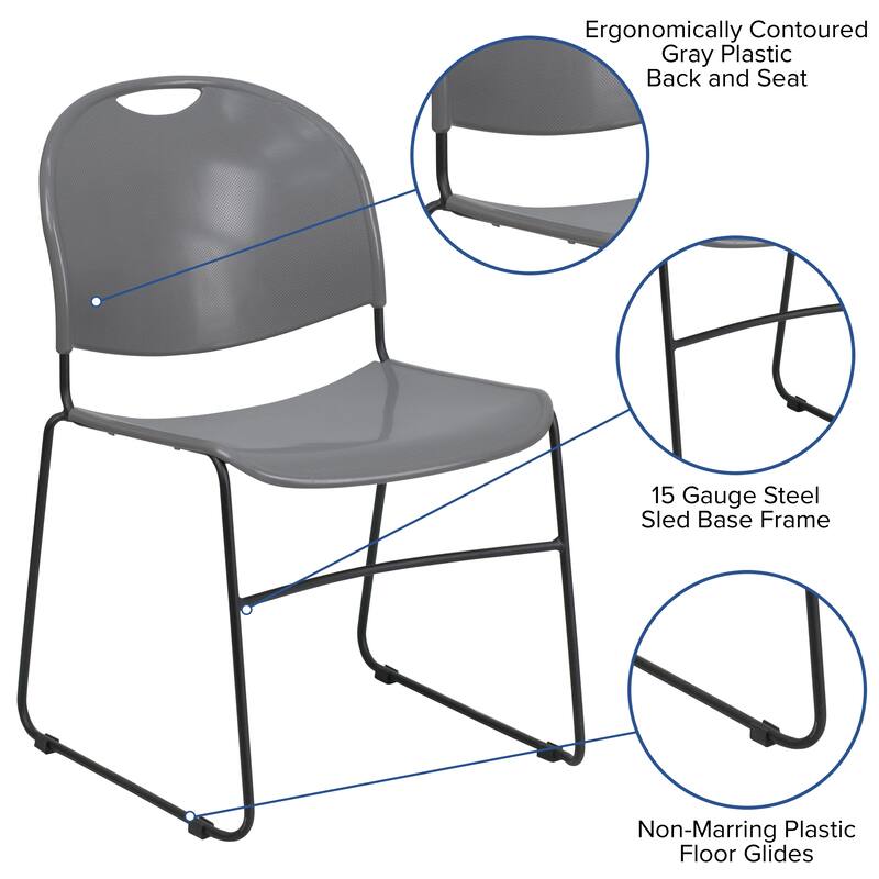 Ultra-compact High-capacity Stacking Metal Chairs (Set of 5)