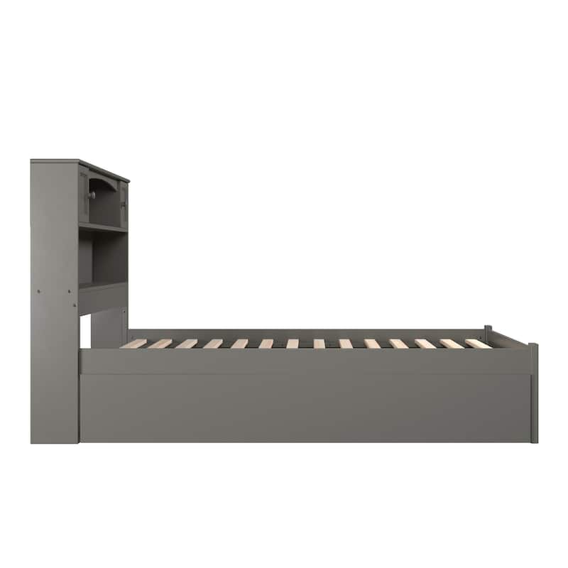 AFI Newport Full Size Platform Bed with Footboard & Full Trundle