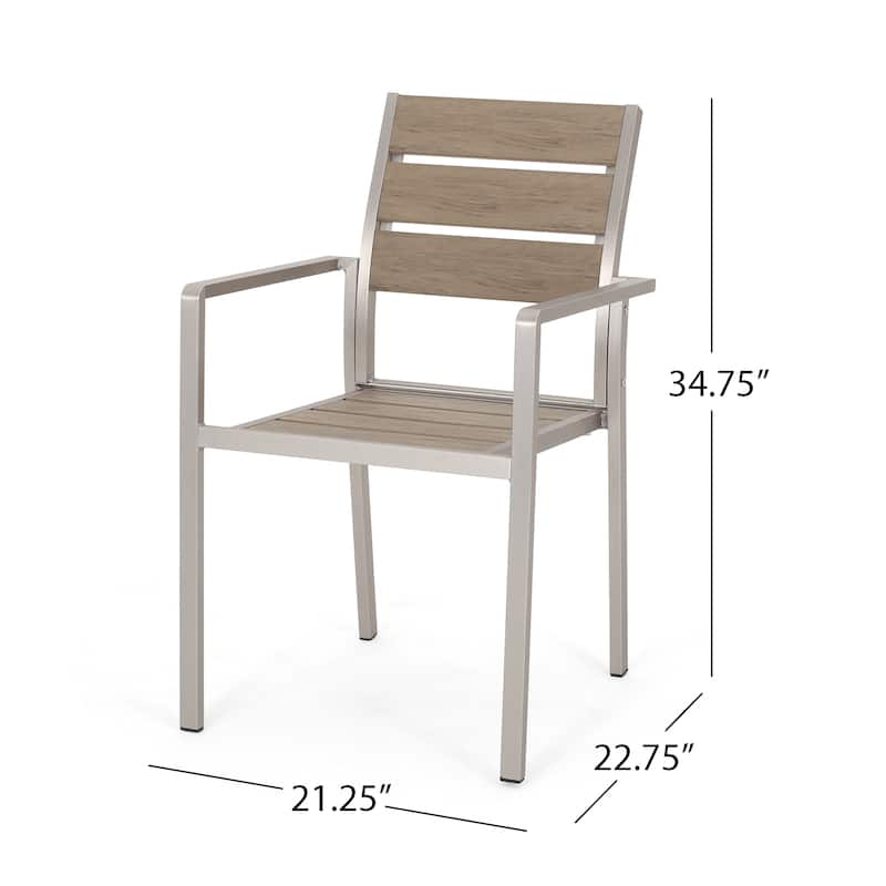 Cape Coral Outdoor Modern Aluminum Dining Chair (Set of 2) by Christopher Knight Home