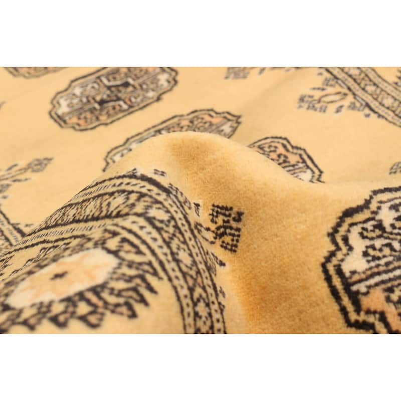 ECARPETGALLERY Hand-knotted Peshawar Bokhara Gold Wool Rug - 2'7 x 10'5