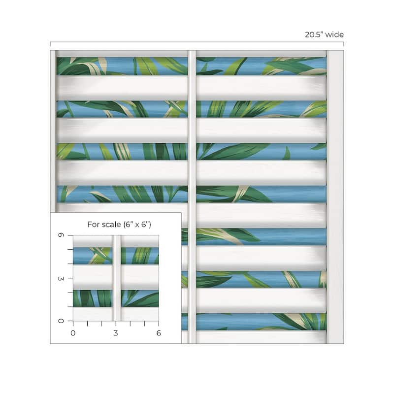 Harry & Grace Richwood Faux Shutters Peel and Stick Wallpaper - 20.5 in. W x 18 ft. L