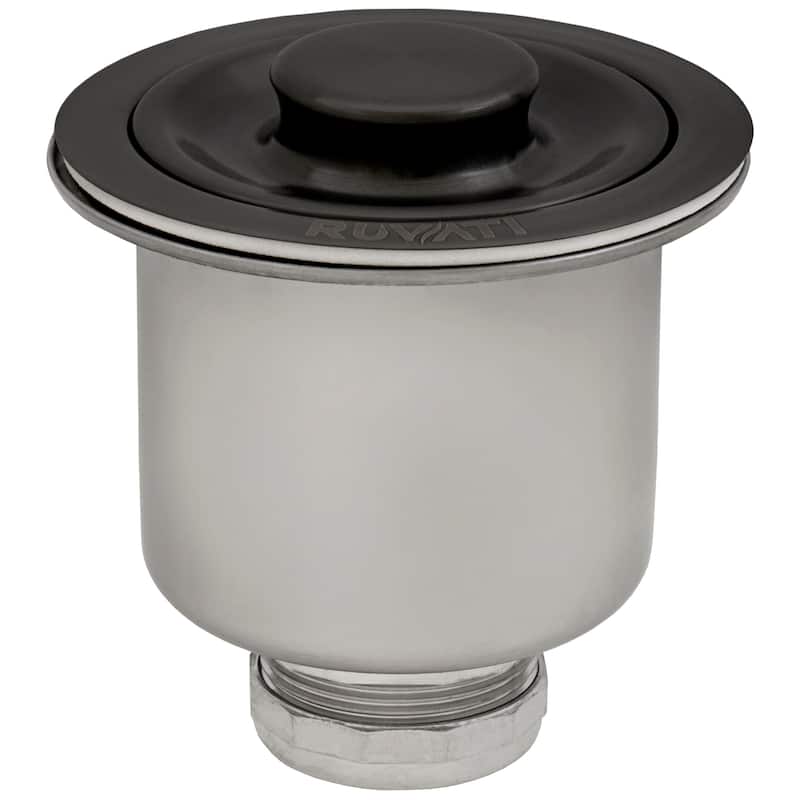 Ruvati Deep Basket Strainer Drain for Kitchen Sinks all Metal 3-1/2 inch - Gunmetal Black Stainless Steel - RVA1027BL